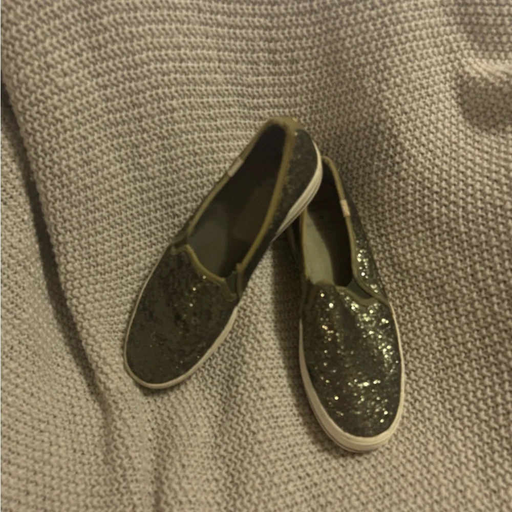 kate spade + Keds Triple‎ Decker Glitter Slip Ons, Size 7.5